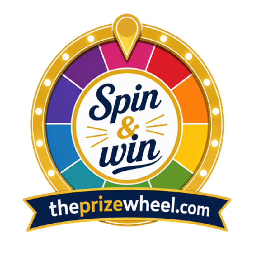 The Prize Wheel Logo A colorful Prize wheel with Spin & Win wording